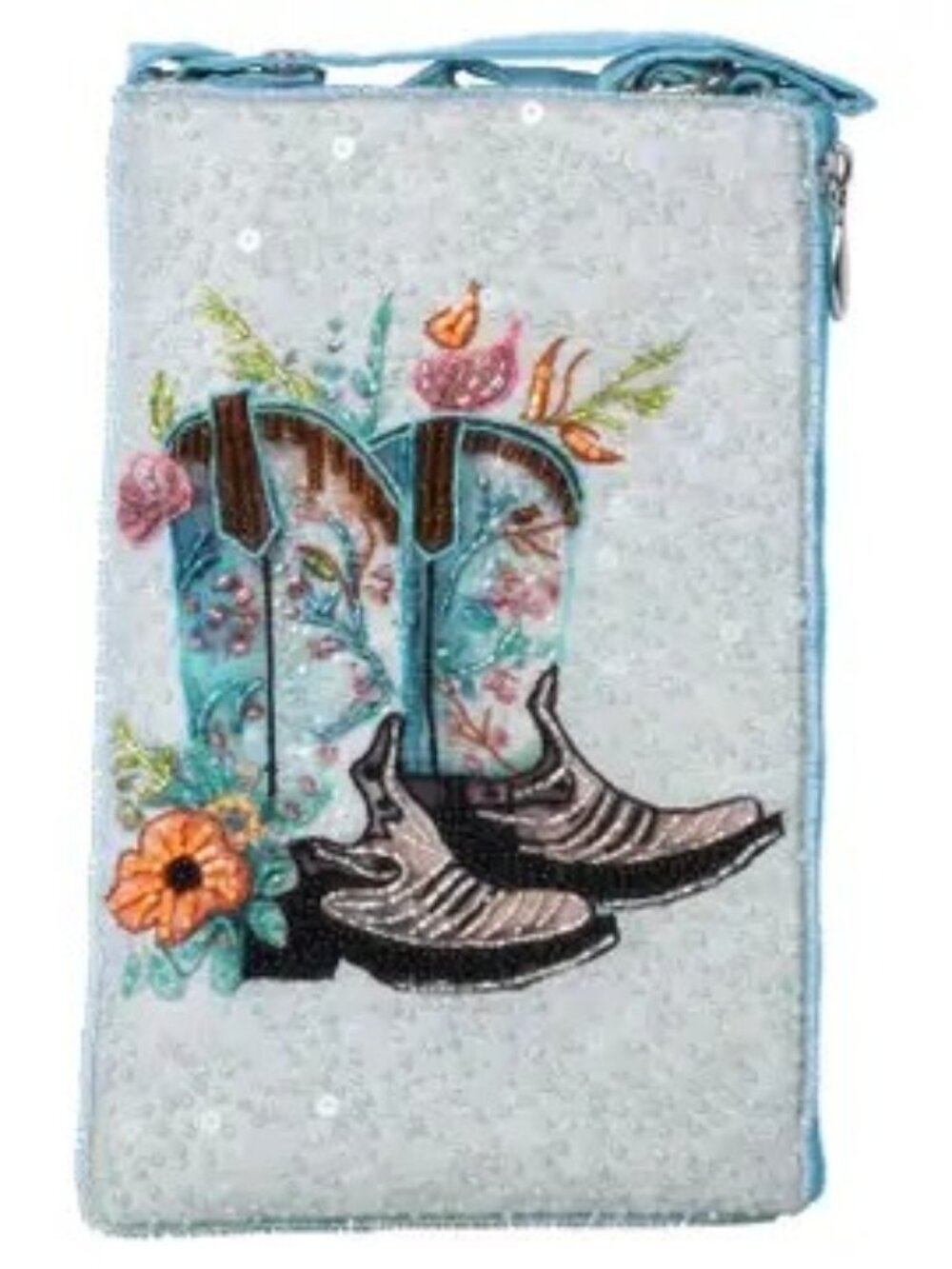 Coastal Cowgirl Embroidered Sequin Crossbody Clutch Phone Club bag - Picture 3 of 3